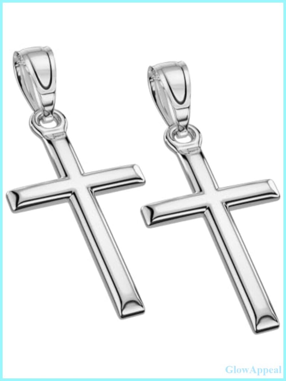 Cross Necklace Stainless Steel Christian Pendant Set Gift Him Her